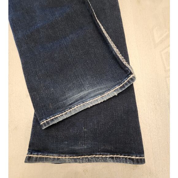 Rock Revival Women's Denim Betty Mid-Rise Boot SZ 28 Dark Wash Rhinestones - Picture 7 of 10